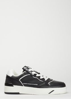 Черные кроссовки John Galliano на толстой подошве, фото